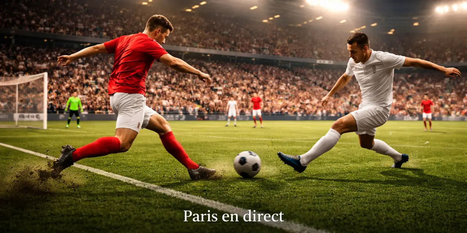 Spannendes Fussballspiel im Stadion mit dynamischer Atmosphäre