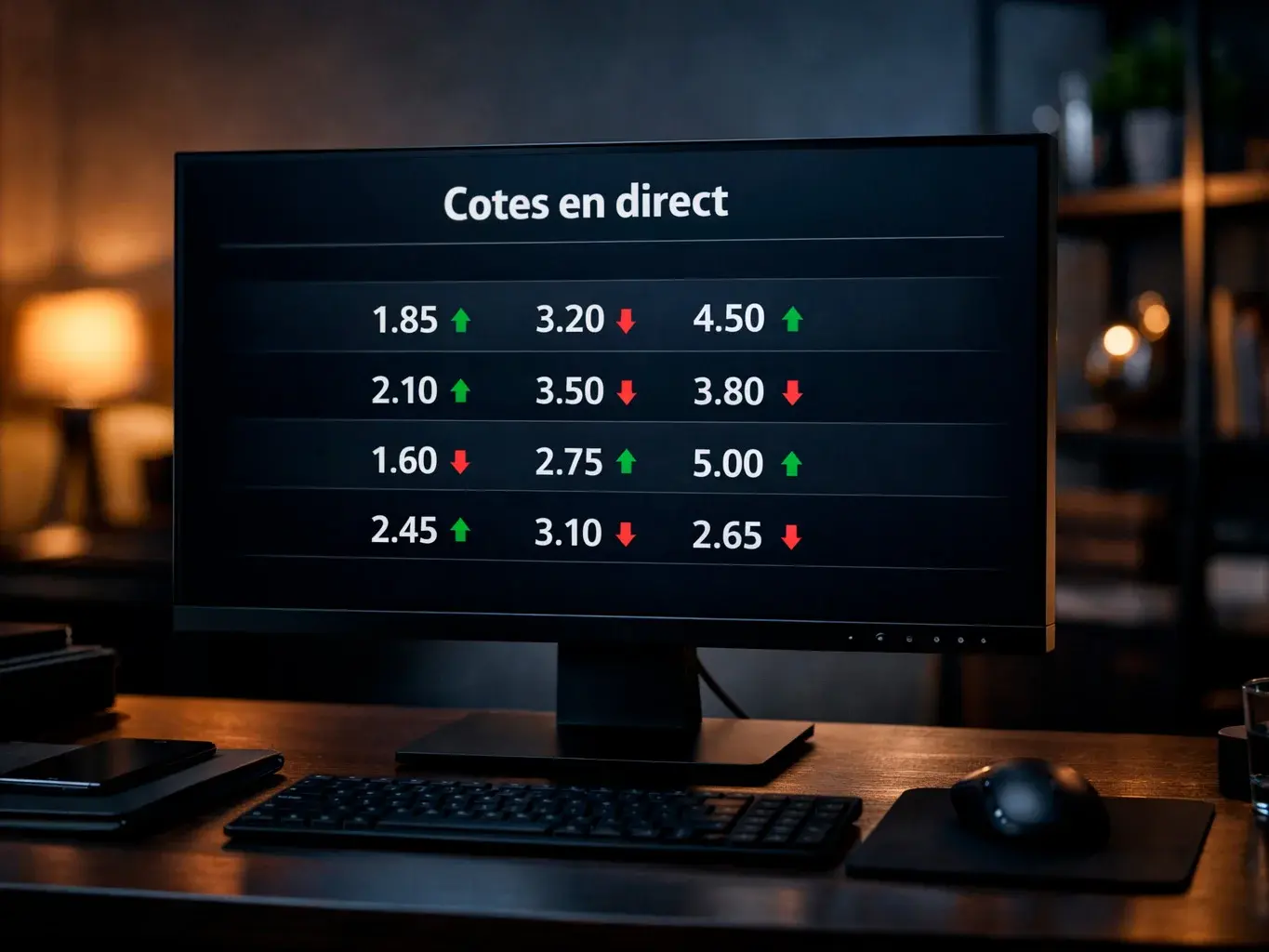Bildschirm zeigt sich ändernde Wettquoten in Echtzeit