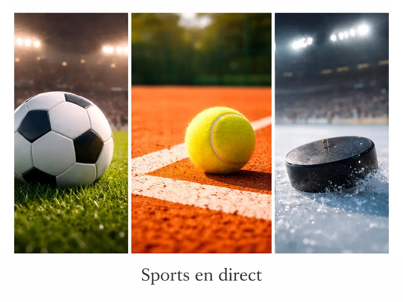 Verschiedene Sportarten wie Fussball, Tennis und Eishockey als Collage